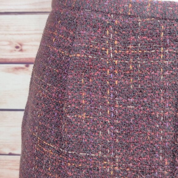 Vintage Burgundy/Red Ann Taylor Tweed Skirt - Picture 5 of 8